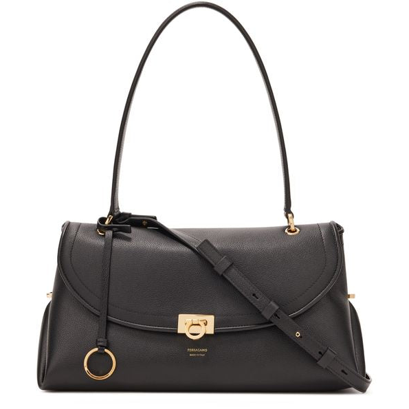 Ferragamo Sofia Shoulder Bag (M) — Nero