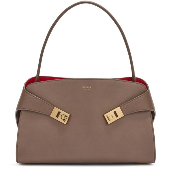 Ferragamo Hug shoulder bag (S) — Clay