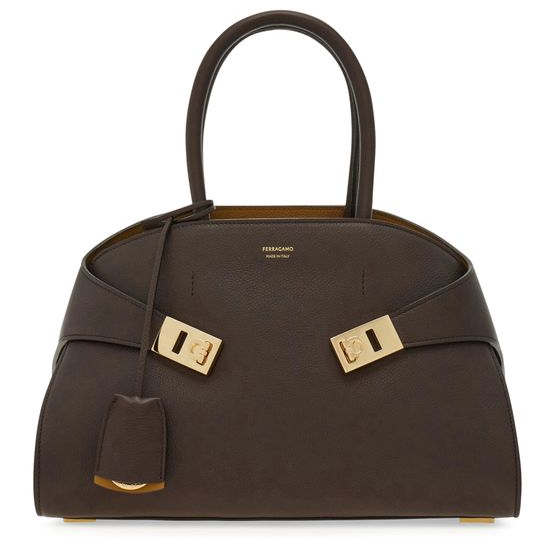 Ferragamo Two-tone Hug handbag (M) — Testa Di M || Burnt Ocra || Burnt Ocra