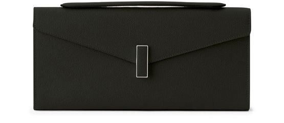 Valextra Iside leather clutch bag in Nero — view 1