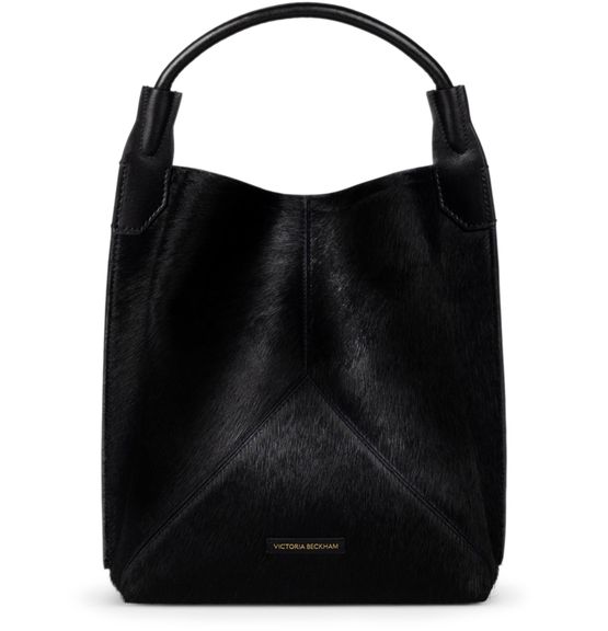 Victoria Beckham Victoria bucket bag in hair calf leather in Black — view 1