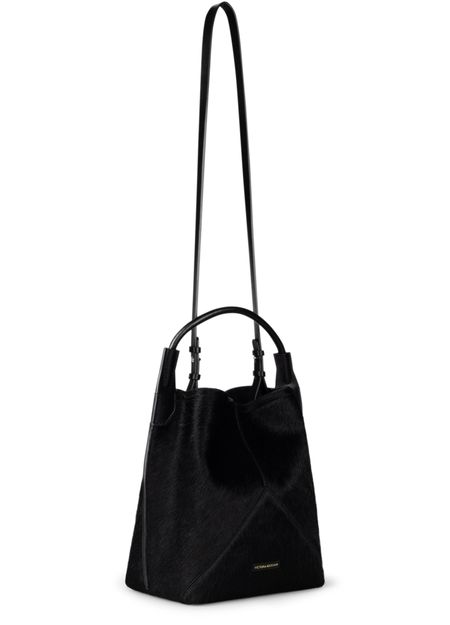 Victoria Beckham Victoria bucket bag in hair calf leather in Black — view 2