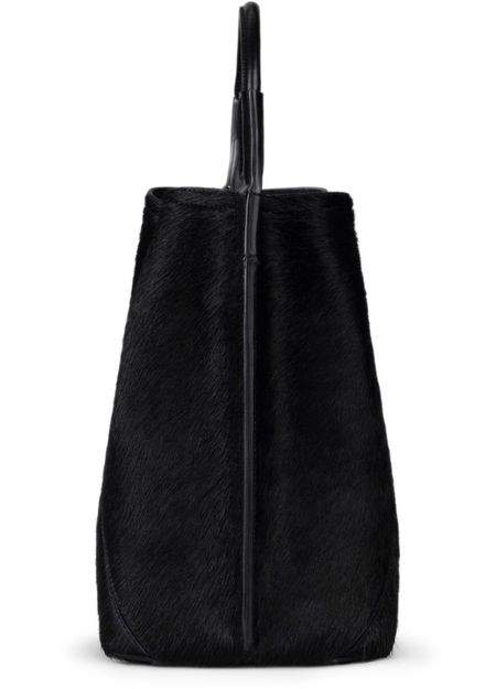 Victoria Beckham Victoria bucket bag in hair calf leather in Black — view 3