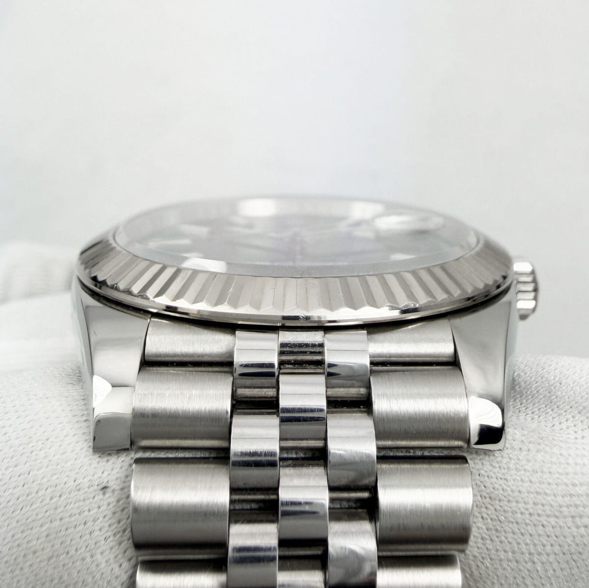 Rolex Datejust Black Dial Fluted Bezel Jubilee Bracelet, view 3