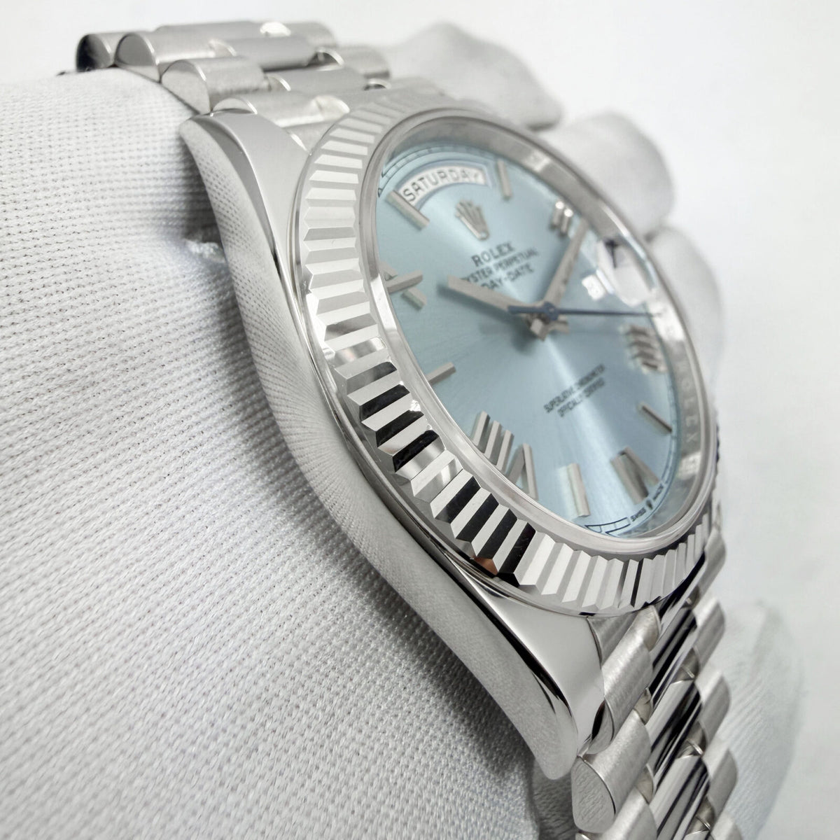 Rolex Day-Date 228236-0012 Ice Blue Roman Dial President Bracelet, view 2