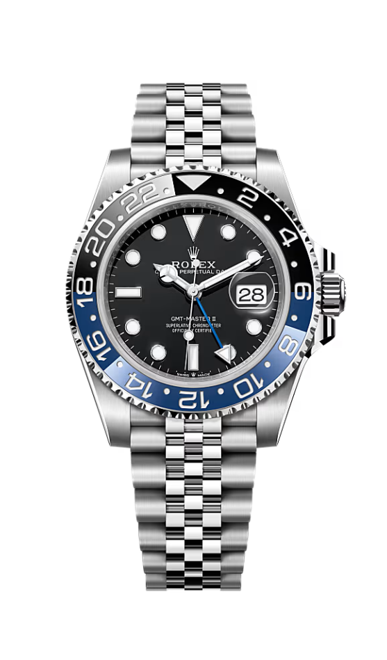 Rolex GMT-Master II Black Dial Blue Black Bezel Jubilee Bracelet, view 1