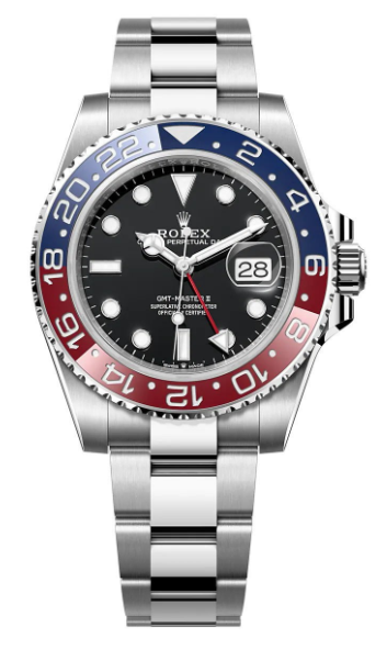 Rolex GMT-Master II Black Dial Red Blue Bezel Oyster Bracelet, view 1