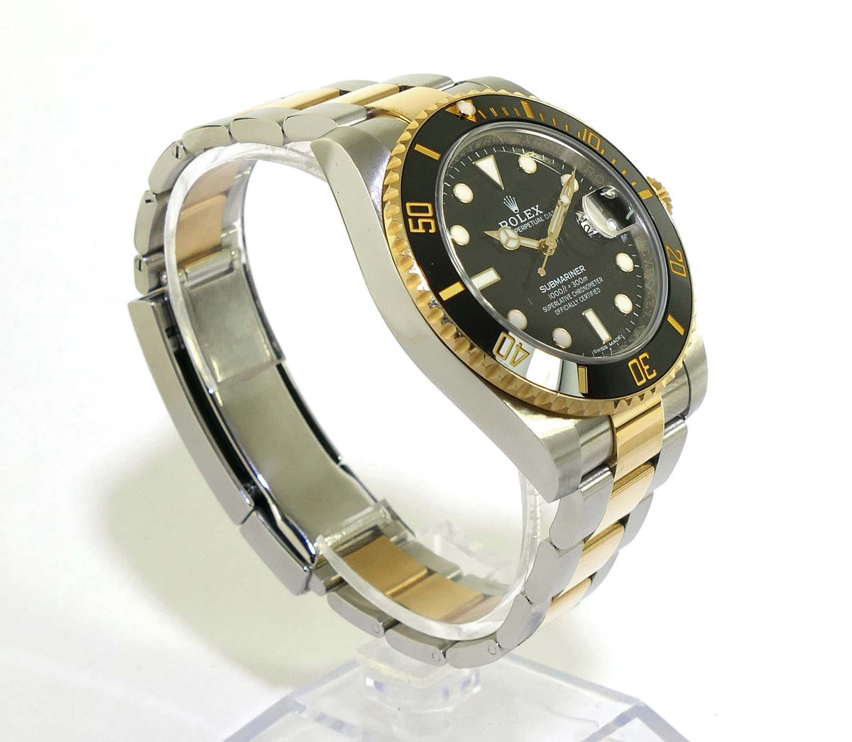 Rolex Submariner Black Dial Two-Tone Oyster Bracelet, view 4